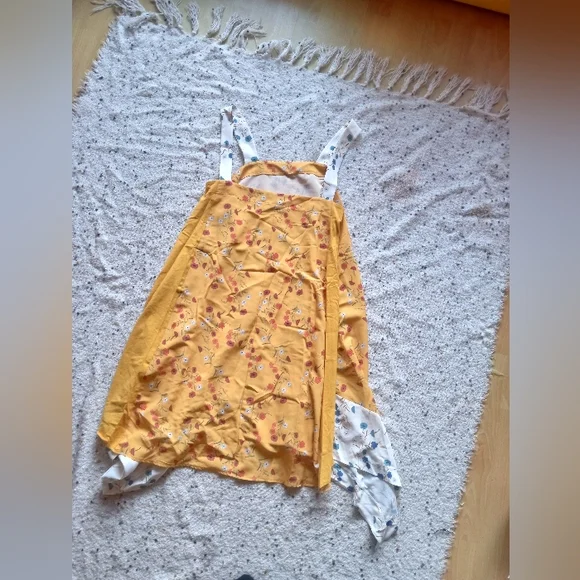 Zara Yellow Floral Handkerchief Hem Swing Dress - Picture 8 of 16